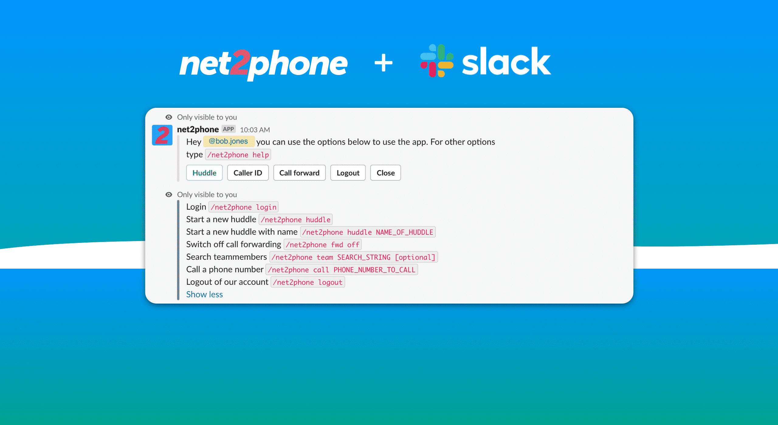 net2phone and slack